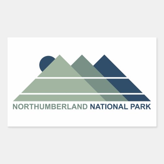 Northumberland National Park Mountain Sun 長方形シール (正面)