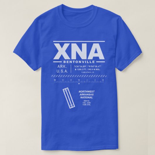Northwest Arkansas National Airport XNA Tシャツ (デザイン正面)