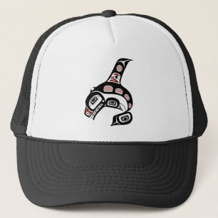 Northwest Pacific coast Haida art Killer whale キャップ