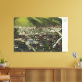 Northwestern Aerial View of TownWallace, ID キャンバスプリント (インサイチュ (リビング))