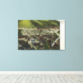 Northwestern Aerial View of TownWallace, ID キャンバスプリント (インサイチュ (ウッドフロア))