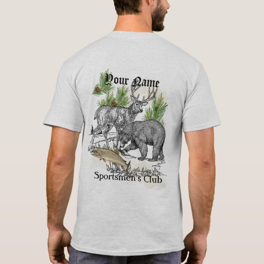 Northwoodsの野性生物のスポーツマンのクラブカスタム Tシャツ (裏面)