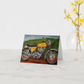 nortonのコマンドのモーターバイクの黄色のクラシックのバイク カード (黄色い花)