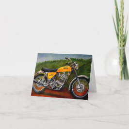nortonのコマンドのモーターバイクの黄色のクラシックのバイク カード