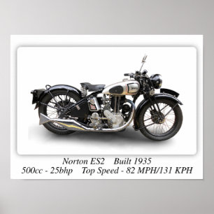 Norton ES2 Baytorky - A3サイズプリントポスター ポスター