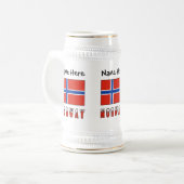 Norway and Norwegian Flag Personalized  ビールジョッキ (正面左)