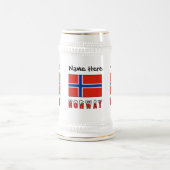 Norway and Norwegian Flag Personalized  ビールジョッキ (中央)