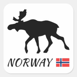 Norway Elk and Flag スクエアシール