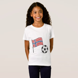 Norway flag and crayon-style soccer ball tシャツ