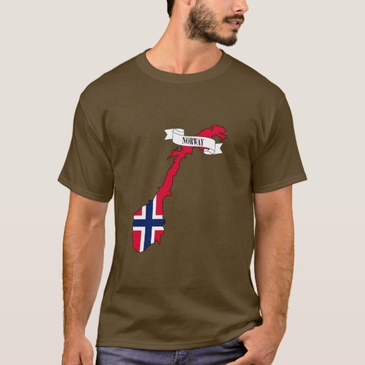 Norway flag map Tシャツ (正面)