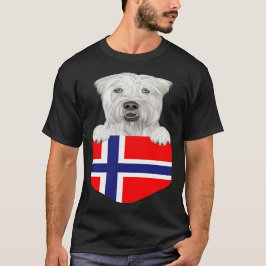 Norway Flag Soft Coated Wheaten Terrier Dog In Poc Tシャツ (正面)