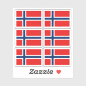 Norway Flag Sticker Collection – Pack of 6  シール (シート)