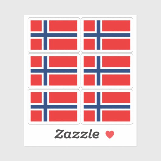 Norway Flag Sticker Collection – Pack of 6  シール (シート)