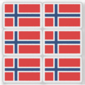 Norway Flag Sticker Collection – Pack of 6  シール (正面)