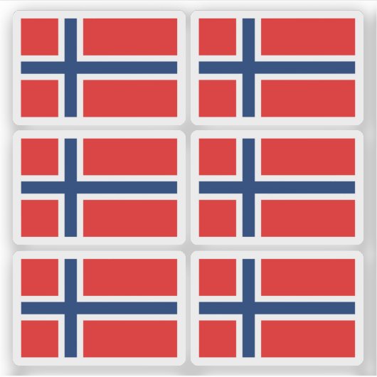 Norway Flag Sticker Collection – Pack of 6  シール (正面)