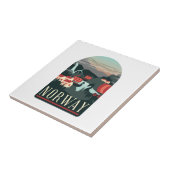 Norway Landscape Vintage Travel Postcard タイル (側面)