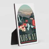 Norway Landscape Vintage Travel Postcard フォトプラーク (側面)