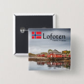 Norway Lofoten Souvenir 缶バッジ (正面&裏面)