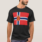 Norway, Norwegian flag, with coat of arms/black Tシャツ (正面)