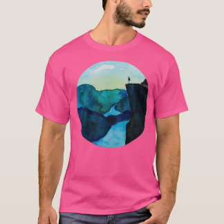 Norway Preikestolen I Backpacker I Watercolour Des Tシャツ
