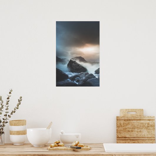 Norway Seascape Photograph ポスター (キッチン)