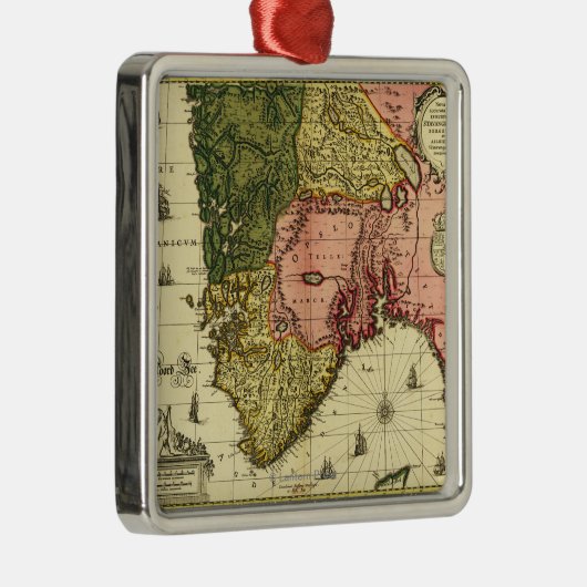 NorwayPanoramic MapNorway メタルオーナメント (右)