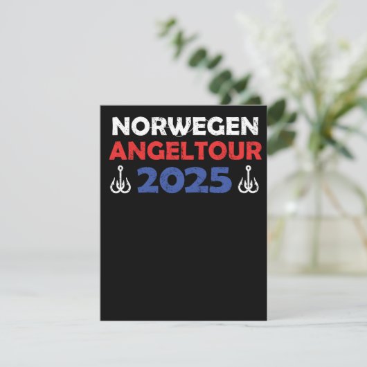 Norwegen Angeltour 2025 Angeltrip Geschenkidee カード (スタンド正面)