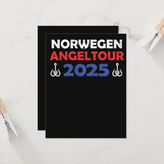 Norwegen Angeltour 2025 Angeltrip Geschenkidee カード (正面/裏面インサイチュ)