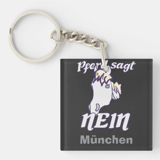 Norweger sagt Nein Lustiges freches Pferde  キーホルダー (正面)