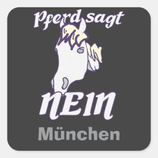 Norweger sagt Nein Lustiges freches Pferde  スクエアシール