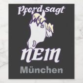 Norweger sagt Nein Lustiges freches Pferde  ワインラベル (シングルラベル)