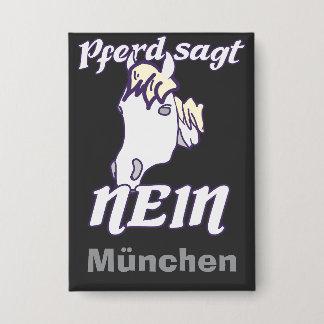 Norweger sagt Nein Lustiges freches Pferde  缶バッジ