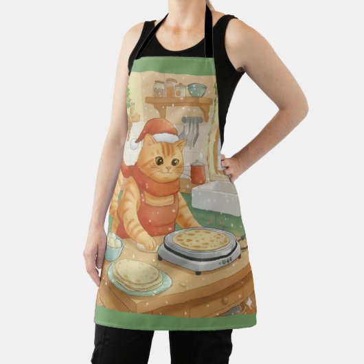 Norwegian Cat Making Christmas Lefse, Apron エプロン (インサイチュ)
