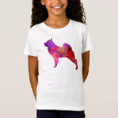 Norwegian Elkhound in watercolor Tシャツ (正面)