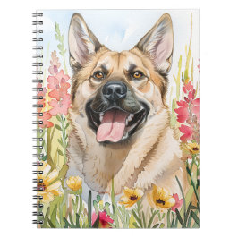 Norwegian Elkhound Watercolor Journal ノートブック
