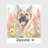 Norwegian Elkhound Watercolor Sticker シール (シート)