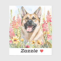 Norwegian Elkhound Watercolor Sticker