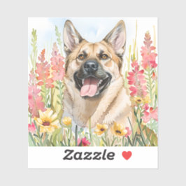 Norwegian Elkhound Watercolor Sticker シール