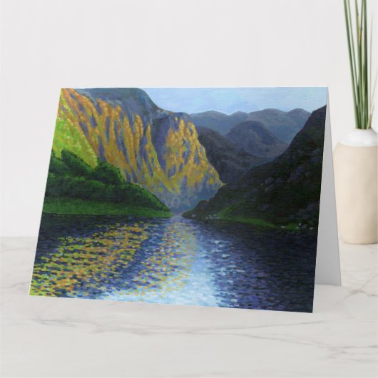 Norwegian fjord approaching sunset カード (正面)