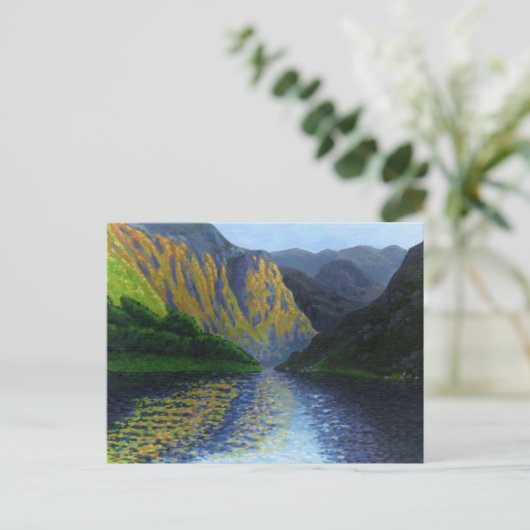 Norwegian fjord approaching sunset ポストカード (スタンド正面)