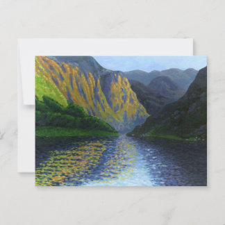 Norwegian fjord approaching sunset ポストカード