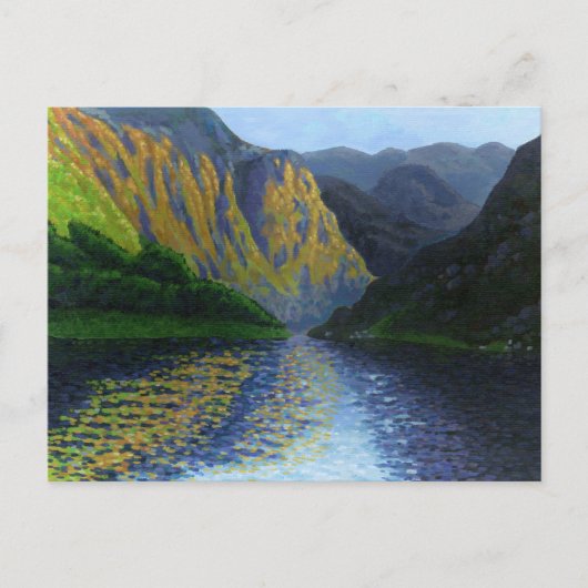 Norwegian fjord approaching sunset ポストカード (正面)