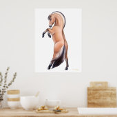 Norwegian Fjord Horse Rearing Print ポスター (キッチン)