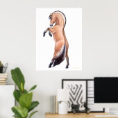 Norwegian Fjord Horse Rearing Print ポスター (ホームオフィス)