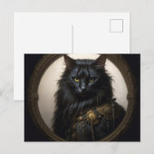 Norwegian Forest black Cat ポストカード (正面/裏面)