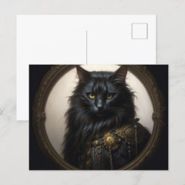 Norwegian Forest black Cat ポストカード