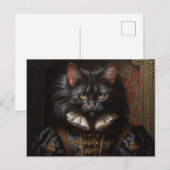 Norwegian Forest black Cat ポストカード (正面/裏面)