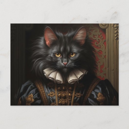 Norwegian Forest black Cat ポストカード (正面)
