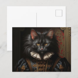 Norwegian Forest black Cat ポストカード