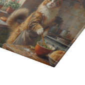 Norwegian Forest Cat Cooking in Kitchen カッティングボード (角)